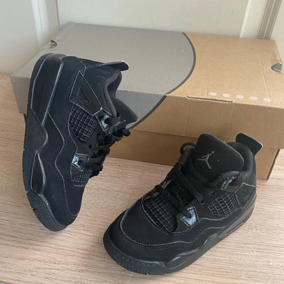 Jordan 4 Black Cat Toddler Sneakers- SZ 10 C